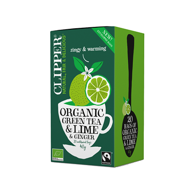Clipper zielona herbata z limonką i imbirem 20 saszetek